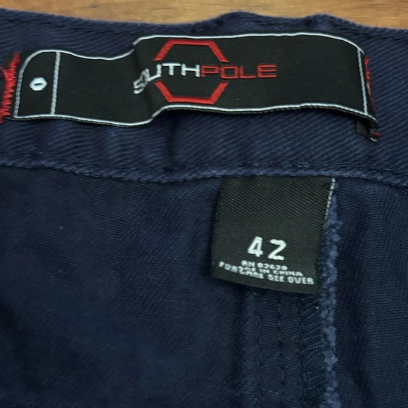 Southpole Y2K Relaxed Fit Dark Navy Jeans Straight Leg Baggy Skater Size 42x32 - Picture 5 of 12